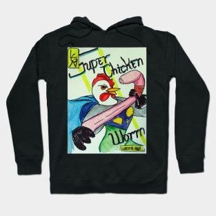 Super Chicken vs Worm Hoodie